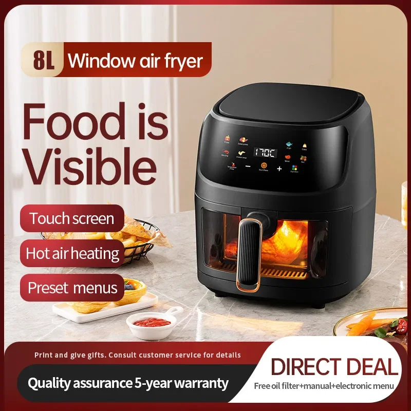factory wholesale high quality 3.5L 4L 5L 6L 8L 9L hot sale smart digital air fryer luxury oil free deep fryer 2