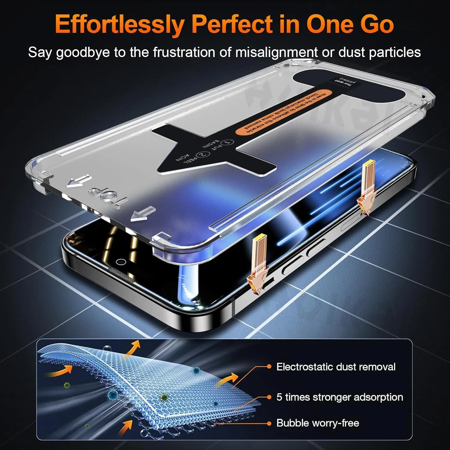 2-Pack Privacy Glass Screen Protector - Anti-Spy, Auto Dust-Elimination, Bubble-Free HD Clear Cover