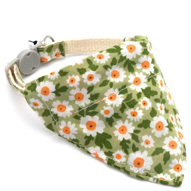 Adjustable Little Daisy Dog Neck Scarf Puppy Breakaway Pet Cat Dog Kitten Collar Bandana Kitten Accessories for Small Dogs 5