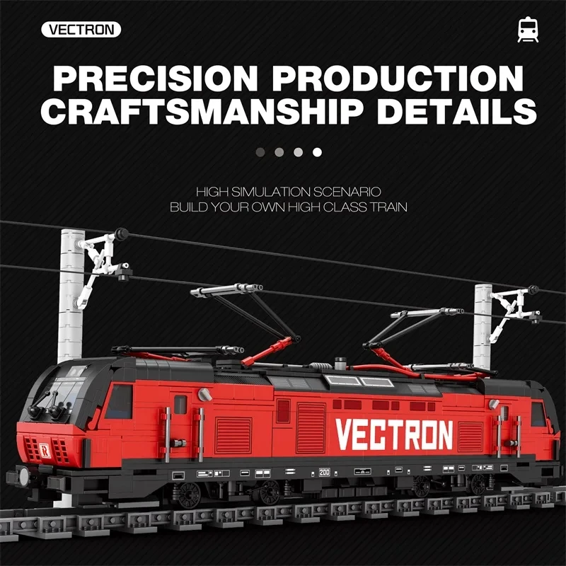 Vectron 승객 열차 빌딩 블록, 도시 운송 열차, 데스크탑 장식 장식품, 어린이 DIY 장난감, 생일 선물, 1889 개
