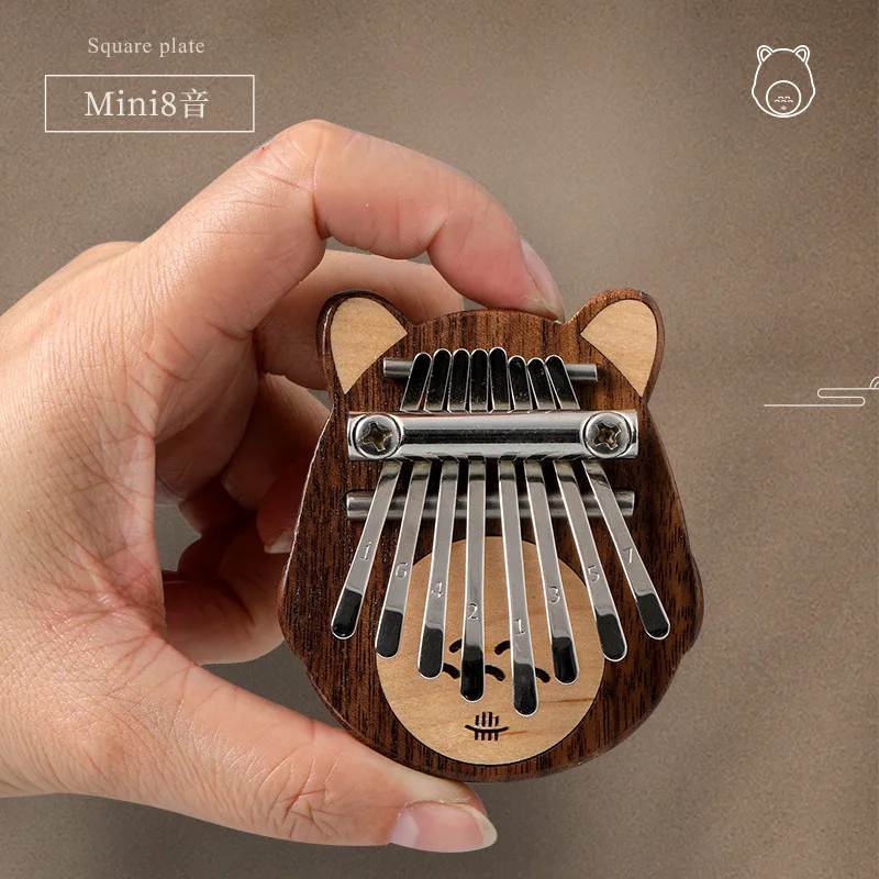 HLURU Mini 8 Key Kalimba, Portable Thumb Piano for Kids & Beginners, Finger Piano with Tuning Hammer, Perfect Musical Gift & Ins