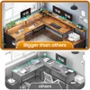 L Shaped Desk with 6 Drawer, 108" Home Office Desk, Corner Computer Desk with Monitor Shelf, Two Person Desk, Gaming Desk 2