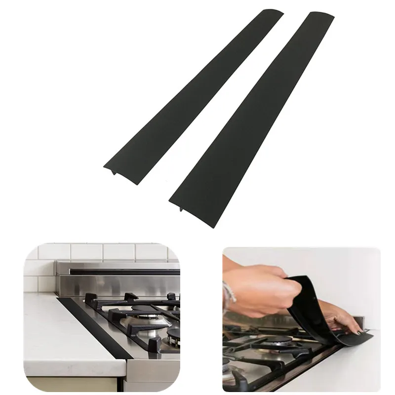 Stove Counter Gap Cover Flexible Silicone Sealing Strip Kitchen Oil gas