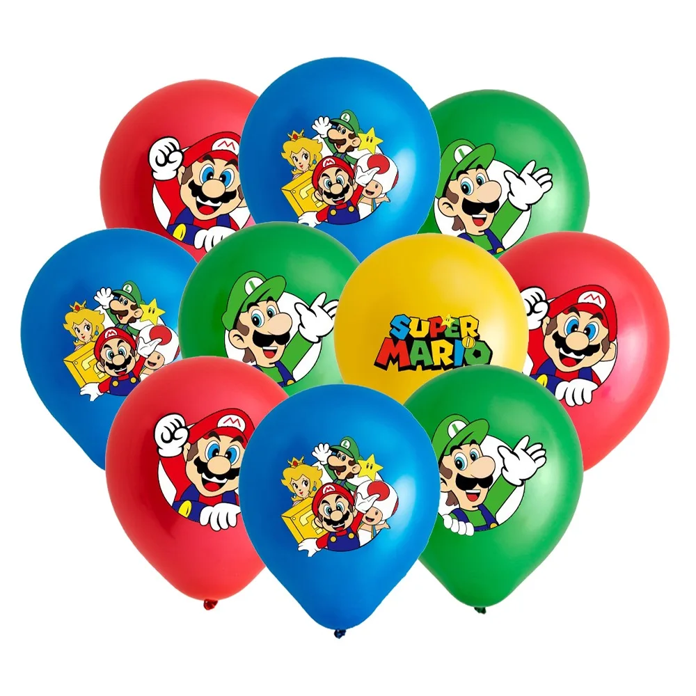 Super Mario Bros balony lateksowe dekoracja urodzinowa Baby Shower zaopatrzenie firm Cartoon Anime na świętuj prezenty urodzinowe