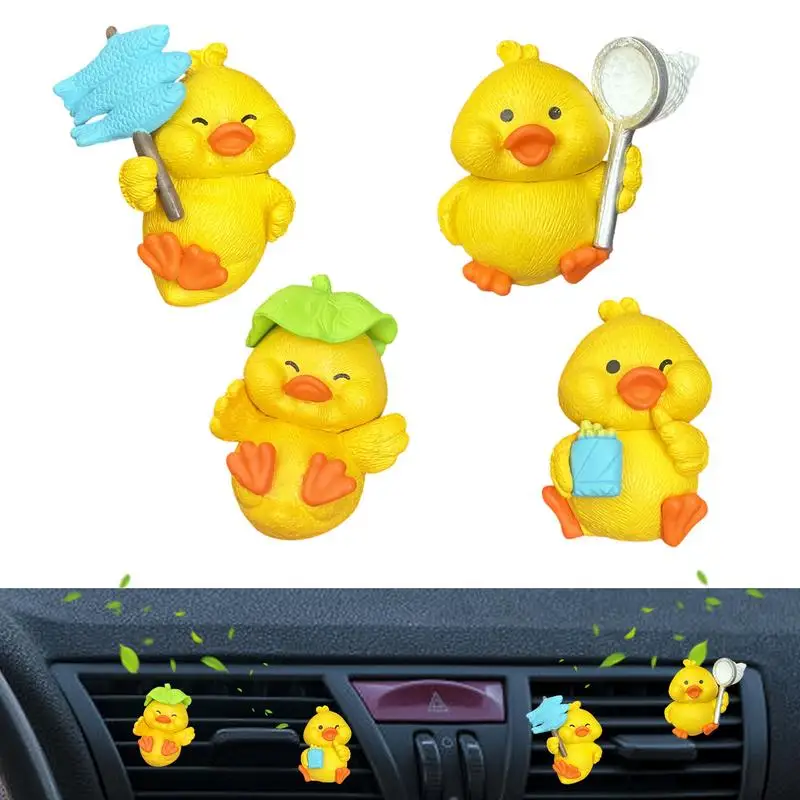 

Car Air Vent Clips Set Of 4 Cute Duck Shaped Air Vent Ornaments Car Interior Decorative Ducks For Automobile Closet Bedroom