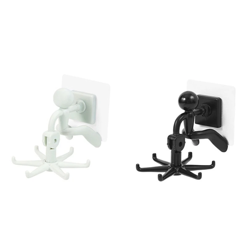 

831B 360 Degrees Rotating Hook Self-Adhesive Hanger for Door Kitchen Cabinet Bathroom