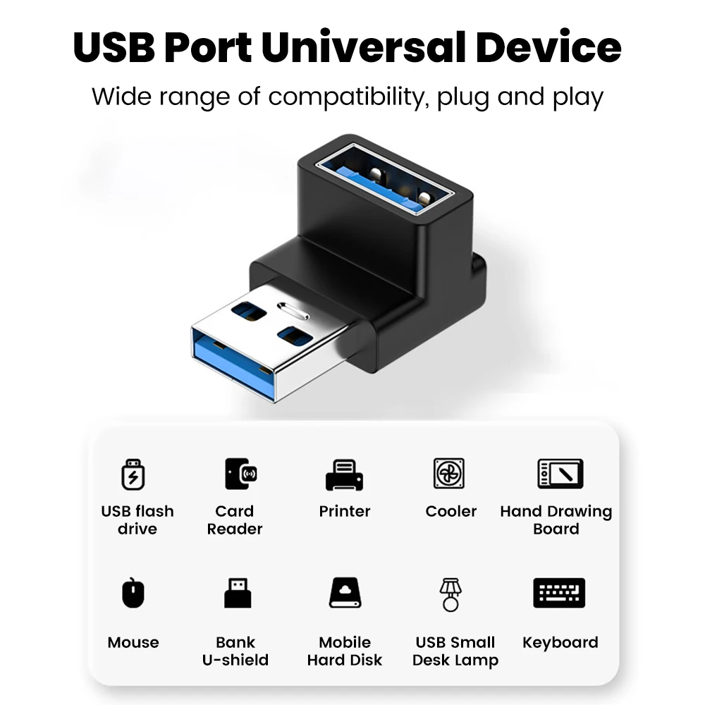 90 Degree USB 3.2 Male to Female Right Angle Extension Adapter 10Gbps For Laptop PC Connector Converter usb to type c adapter type c adapter