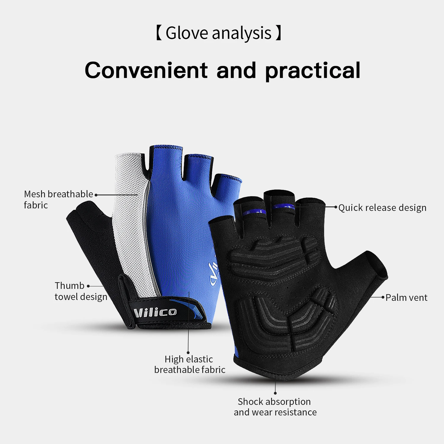 Short Finger Cycling Gloves，Thick Palm Pad Anti Slip，Breathable Spring And Summer Sports Outdoor Gloves 5