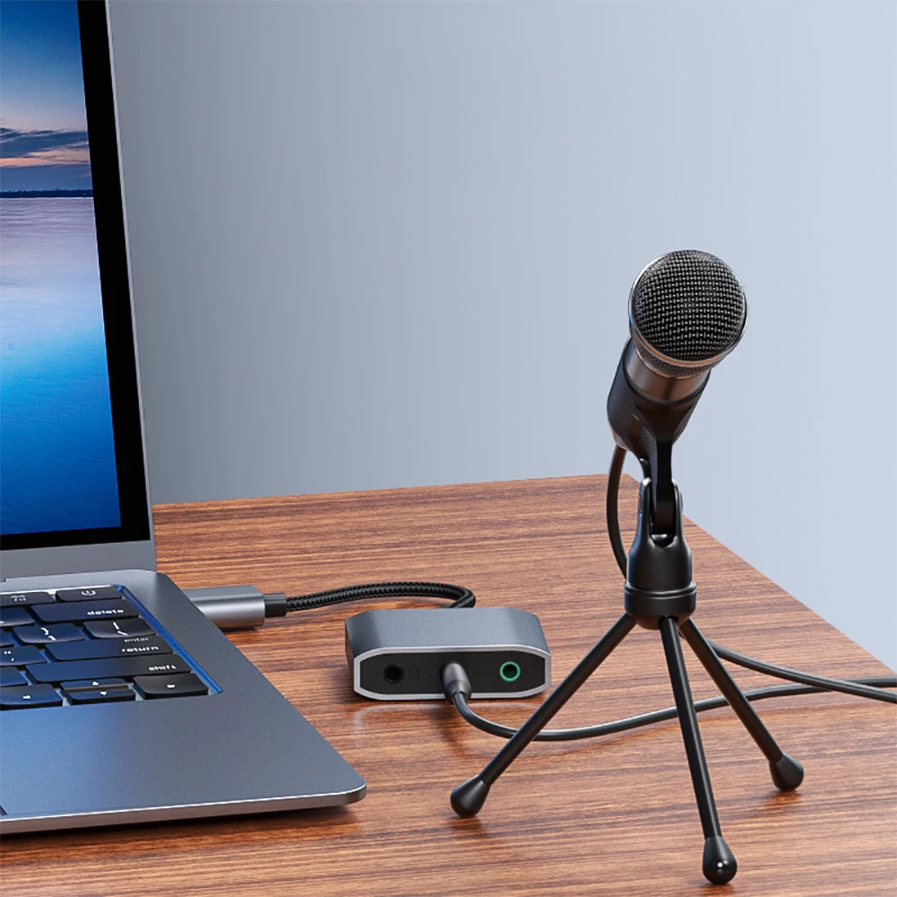 3 IN 1 외장 USB 사운드 카드 USB-오디오 잭 3.5mm 케이블 어댑터 3포트 HIFI 사운드 마이크 스피커 헤드셋 PC 노트북용