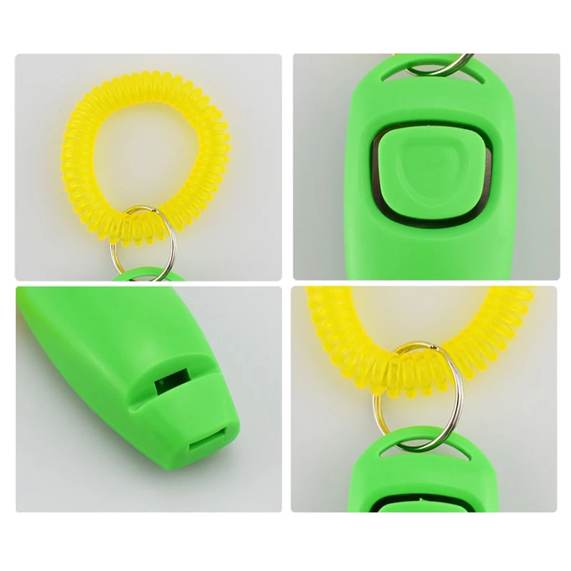 2 In 1 Pet Clicker Dog Training Whistle Answer Card Pet Dog Trainer Assistive Guide With Key Ring Cat Supplies dog whistle,dog trainer,dog clicker