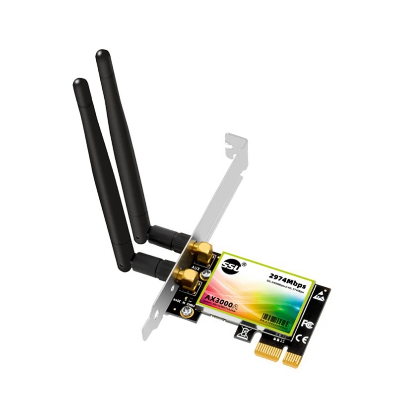 

SSU 1 шт. AX3000 3000 Мбит/с Wifi6 Pcie Wi-Fi адаптер беспроводной 2,4G/Φ 802.11Ac/AX Wi-Fi 6 карт для ПК