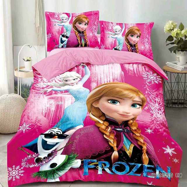 Disney-Parure de lit Elsa et Raiponce pour filles et garçons