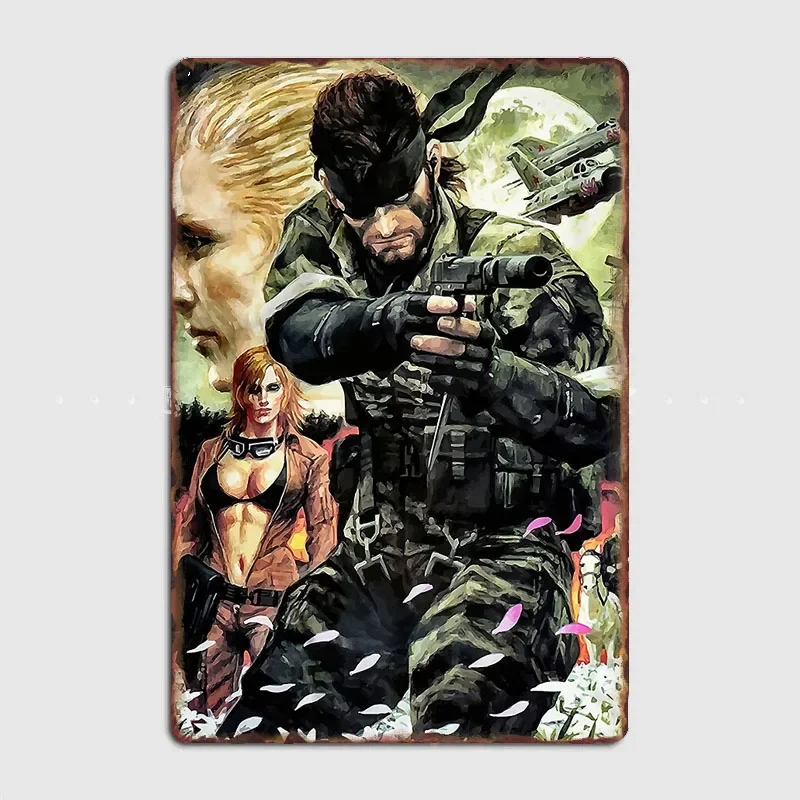 Metal Gear Solid Big Boss & Eva Metal Sign Living Plaque Designing Poster Club Home Cave Classic Tin Sign Room Wall Decor