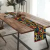 Western Native Boho Aztec Linen Table Runner Dresser Scarves Farmhouse Kitchen Dining Table Runners Holiday Party Decorations 3