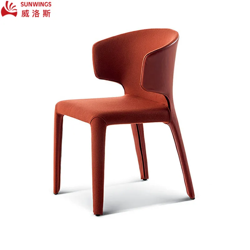 Modern Wood Dining Table And Chairs Luxury Design Minimalist Coffee Chair Wooden Legs Upholstery PU Leather Dining Chair