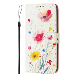 Stylish Flip Leather Wallet Case with Painted Design for OPPO Reno15 F (K)