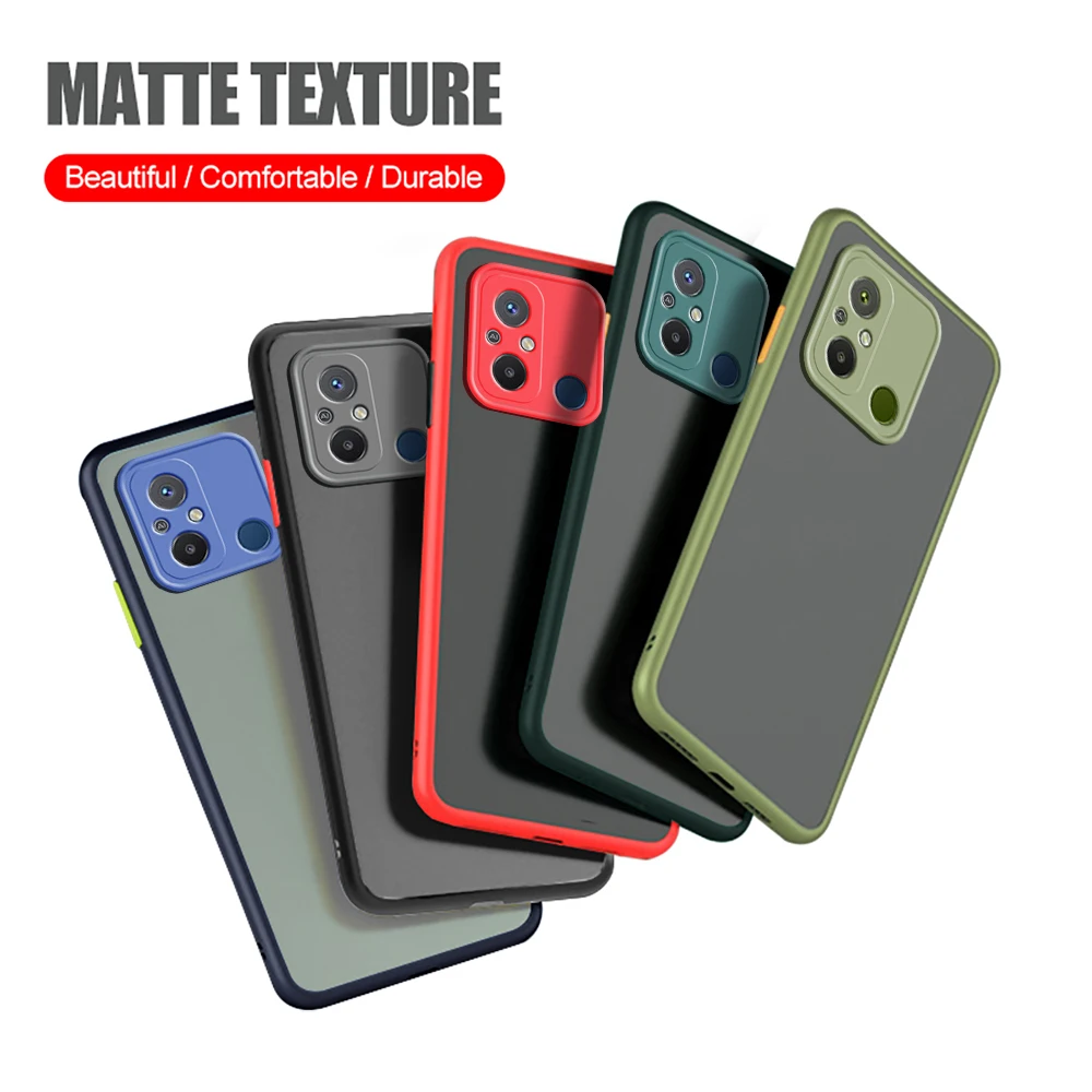 Custodia Paraurti In Silicone Antiurto Per Xiaomi Redmi 12C 4G Cover Posteriore Rigida Opaca Trasparente Per Pc Redmi12C Redmy 12C 12 C 12-C C12 4G 6.