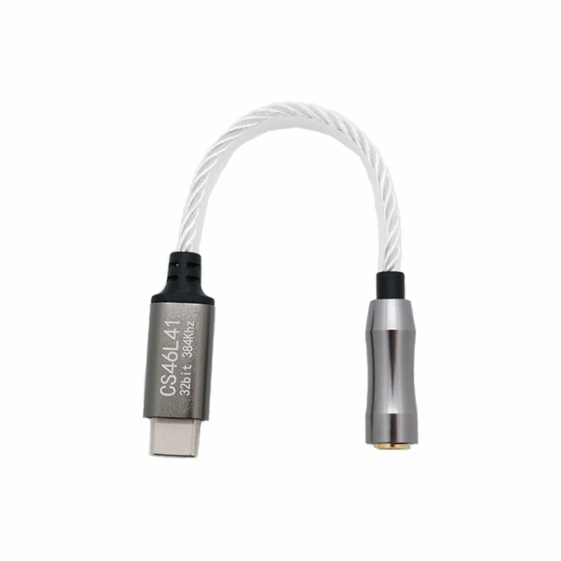 Type-C to 3.5mm HiFi Digital Headphone Amplifier CS46L41 Chip Decoding DAC Audio Adapter Cable for ȵ̵ Win10