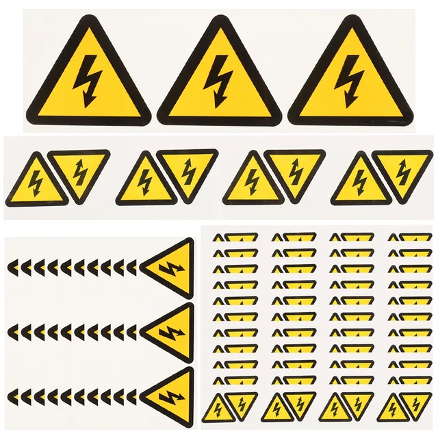 24Pcs Self Adhesive Caution Stickers Electric Warning Stickers Signs Warning Stickers 1