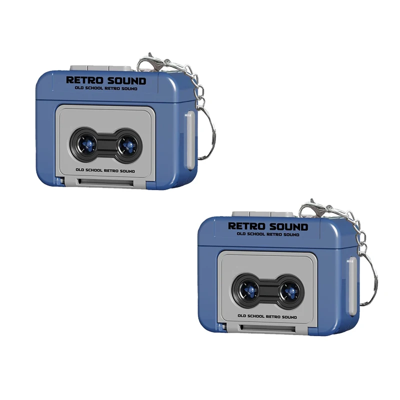Vintage Mini Cassette Recorder Key Chain – Retro Music Player Keyring Gift