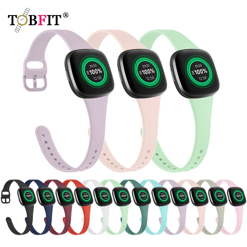Soft Silicone Strap For Fitbit Versa 3/Versa 4 Band Slim Bracelet