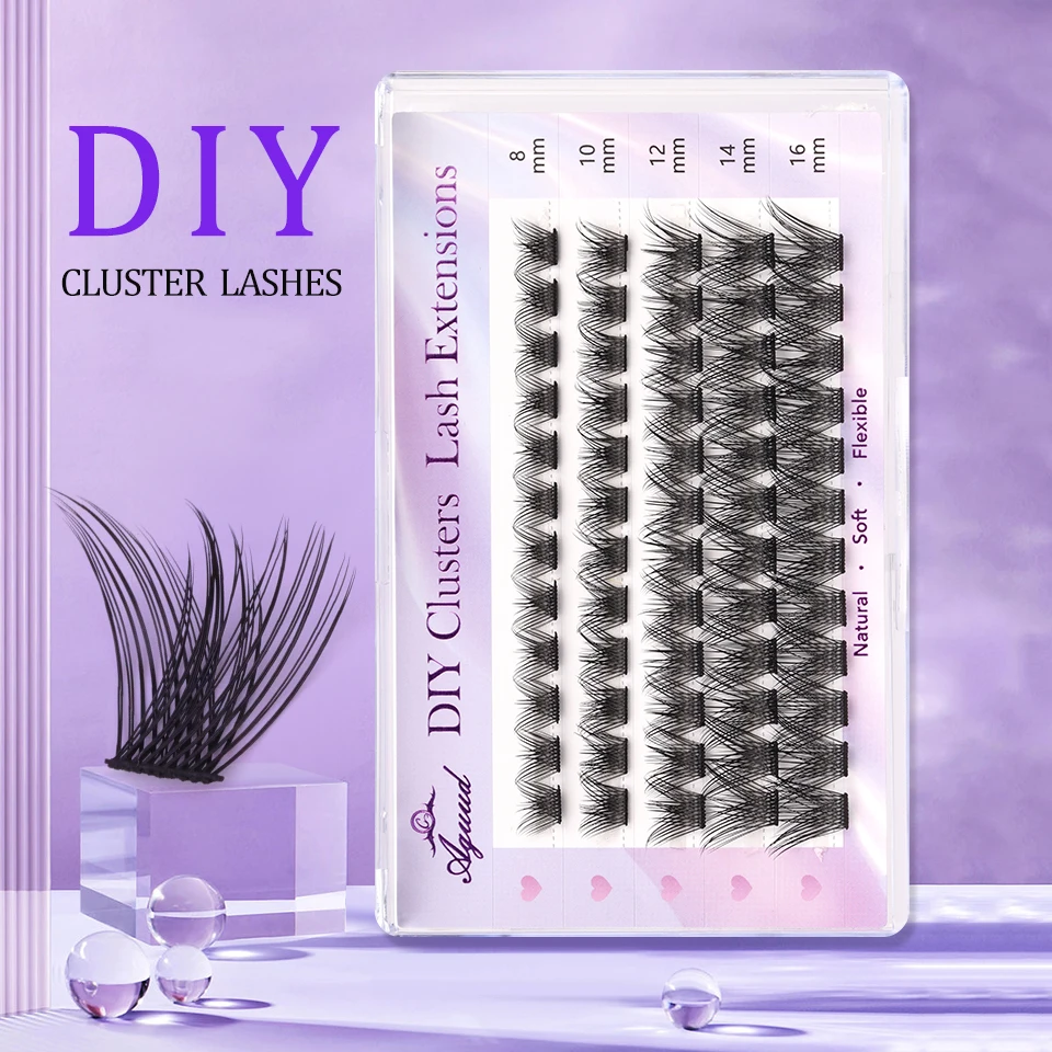 

AGUUD DIY Lash Extensions Cluster Segment Eyelash False Individual Lashes Mega Volume Wispy Fluffy Lash Extension Faux Mink Lash