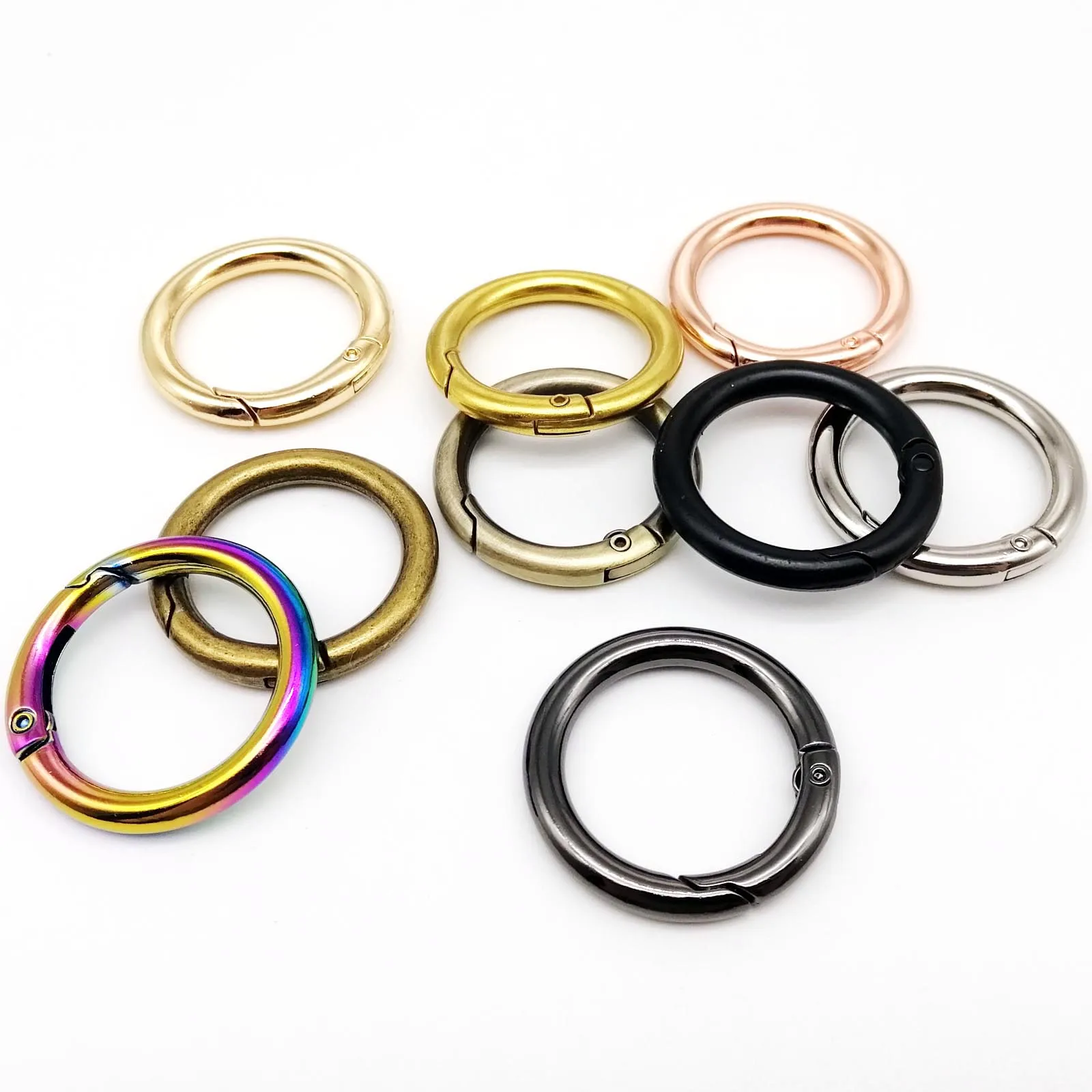 Spring Gate O Ring Openable Keyring Key Leather Bag Handbag Belt Strap Findings Pendant Buckle Snap Clasp Clip Trigger Hook spring gate o ring