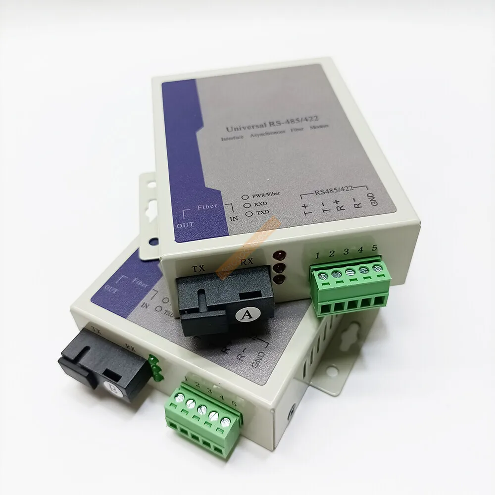 1 pair SC Bidirectional 485 Bidirectional Data Optical Fiber Media Converter Fiber Transceiver X1 Route RS485 Optic Transceiver