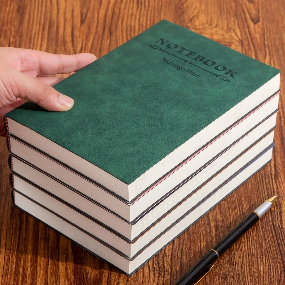 Quaderno universale da 360 pagine A5, superficie in morbida pelle, diario, blocco note, minimalista, impermeabile, per appunti aziendali, per il ritorno a scuola - immagine 3