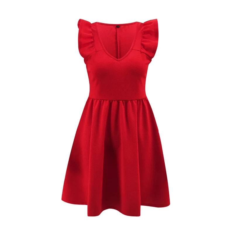 BornToGirl Elegant Party Formal Dresses For Women Streetwear Fashion Sleeveless High Waist Sexy Red Dress Vestidos Y2K 2023 5