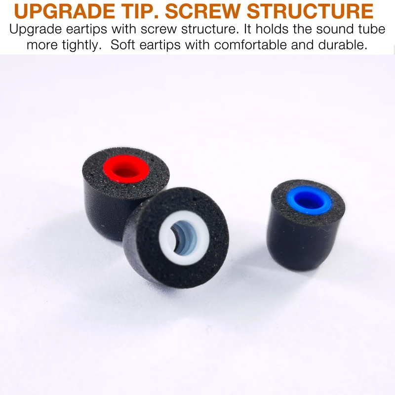 Upgrade Memory Foam Ear Tips Replacement Earbuds Tips Noise Reduction Anti-Slip fit 4.0mm-5.5mm Nozzle in-Ear Earphones