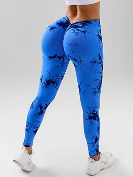 FITTOO V-Buttocks Leggings da donna Tie Dye Scrunch Butt Pantaloni da yoga Fitness Atletico Tuta da palestra sexy Abbigliamento femminile Collant sportivi