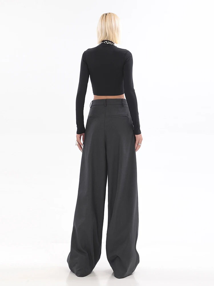 Baggy Loose Wide Leg Pants Straight Women Spring Summer Pleated Solid Color Long Trousers 2023 New Y2K Streetwear Korean Fashion