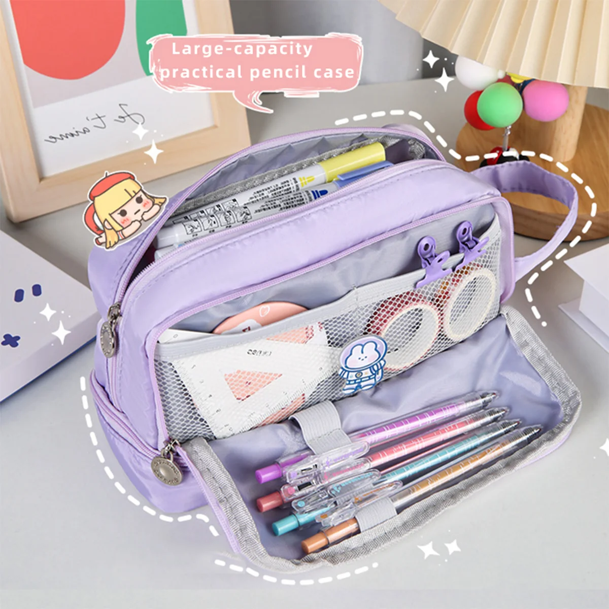 Pencil cases 5 Layer Kawaii Handle Pen Box Students Large Capacity Storage Makeup Organizer School Supplies Office Stationary