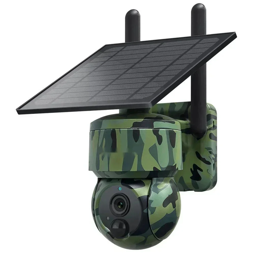 Outdoor Low-power Solar 4G Monitoring Camera Camouflage GPS Positioning Hunting Camera 3MP High-definition Night Vision