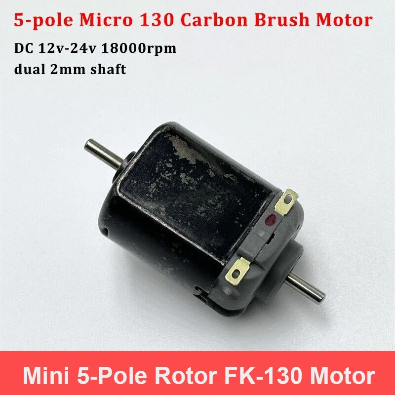 Mini Rotore A 5 Poli Fk-130 Motore Elettrico Dc 12V 18V 24V Motore Magnetico Ad Alta Velocità Doppio Albero Da 2Mm Fai Da Te Rc Rail Train Toy Car Boa