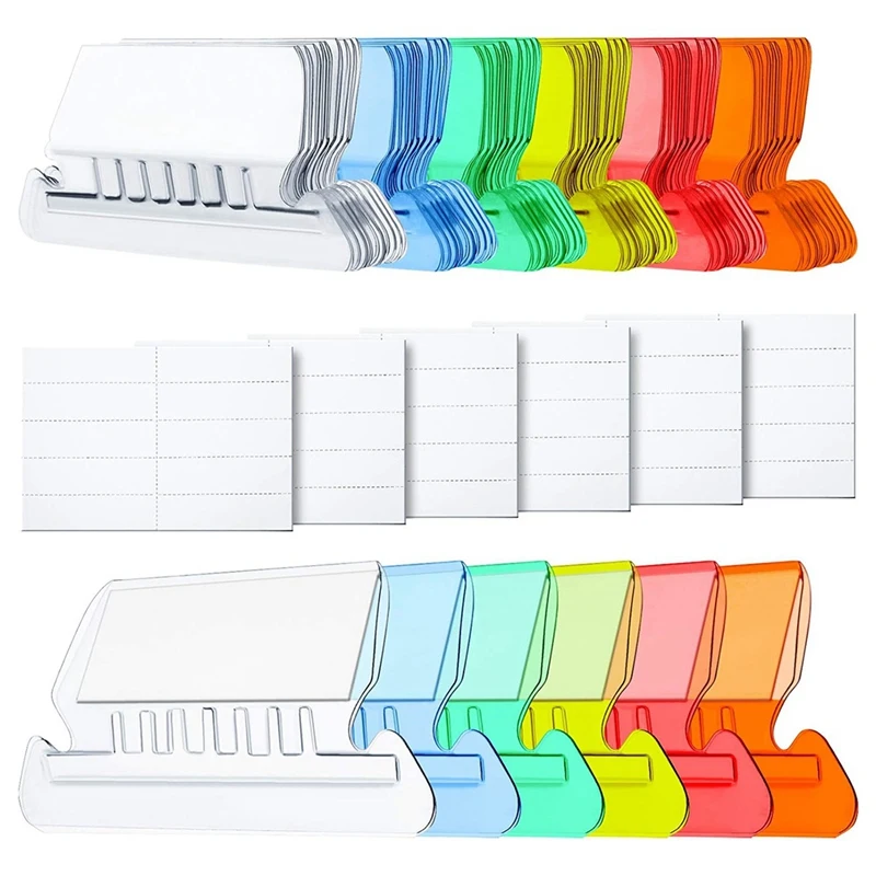 

120 PCS Hanging Folder Tabs And Inserts For Quick Identification Of Hanging Files, Multicolor Plastic Hanging File Inserts