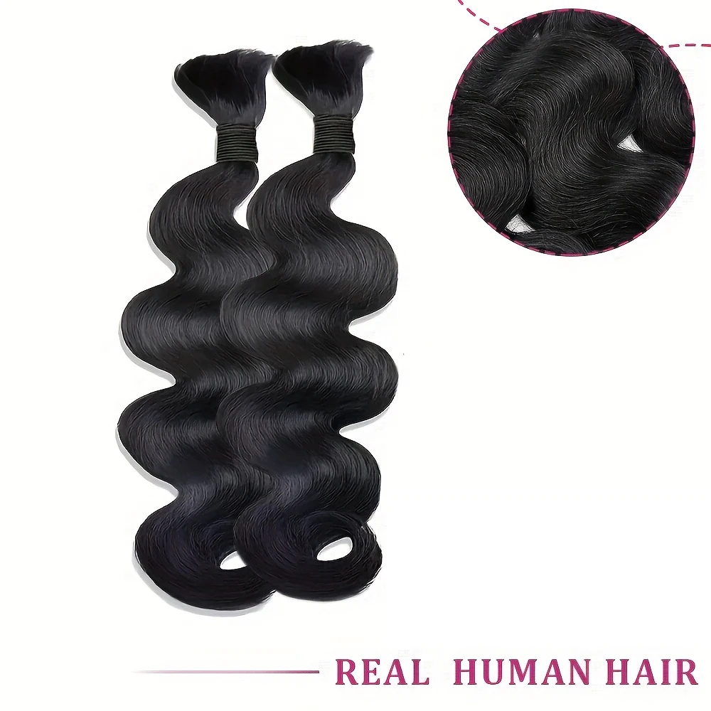 330G Body Wave Human Hair Extensions Bulk Human Hair Braids for Weaving No Weft Natural Black Boho Braids Suitable for All Women 4