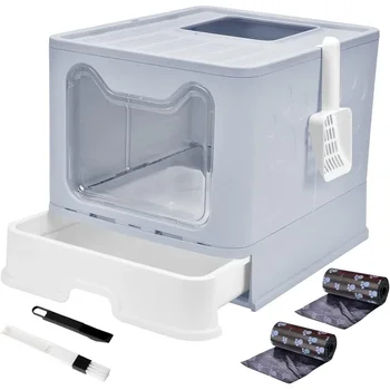 Foldable Enclosed Cat Litter Box 1
