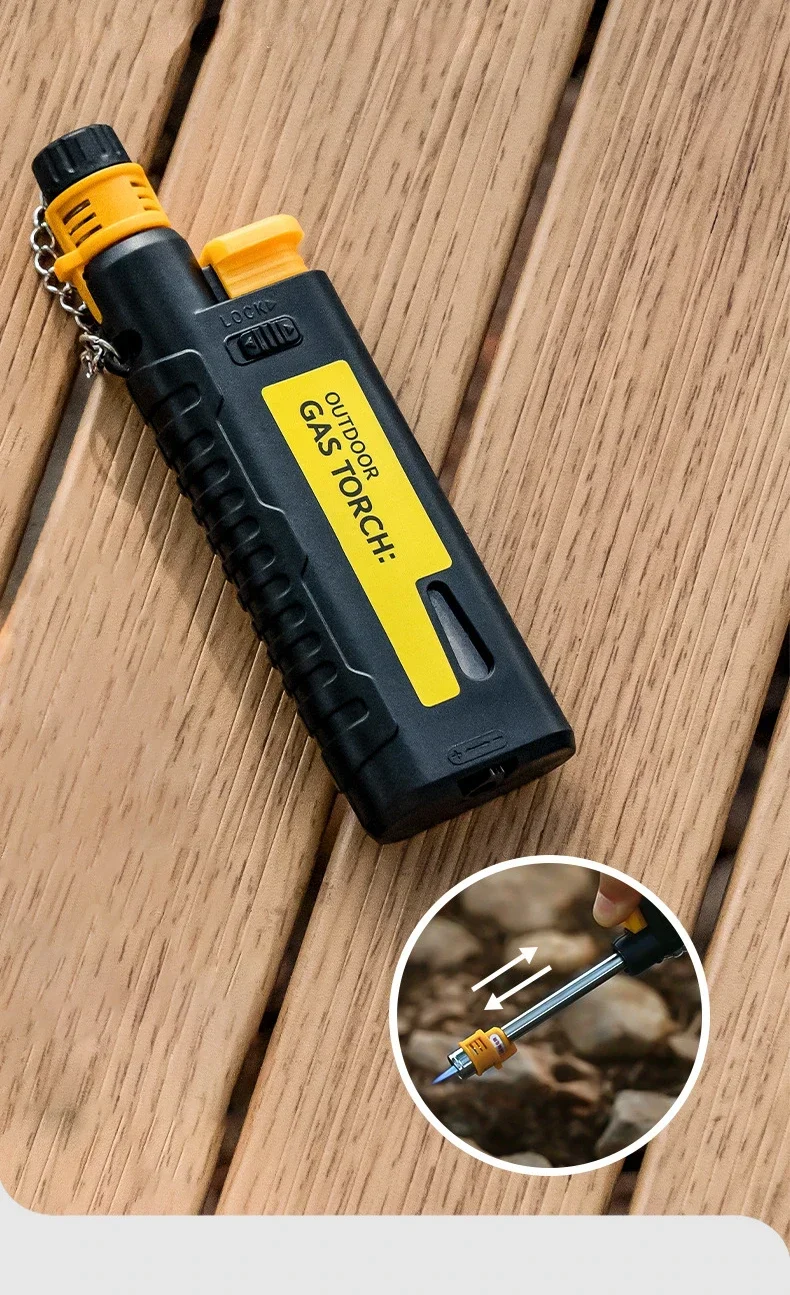 Description Picture 3 of itemOutdoor Camping Spray Gun Lighter Creative Telescopic Pole Ignition Blue Flame Windproof Lighter Can Be Used in The Kitchen