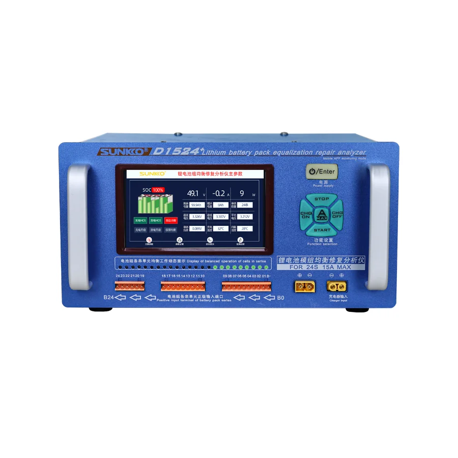 

SUNKKO D1524+ 15A High Current Lithium Battery Pack Equalizer and Analyzer Battery Voltage Equalizer for electric vehicle