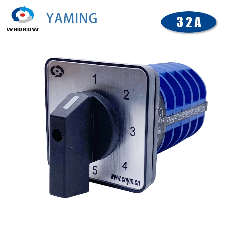 Yaming-interruptor Rotativo Elétrico Seletor de Comutação Contato Prata Polos Cinco Posições Ymw2632 Ymw5 32a