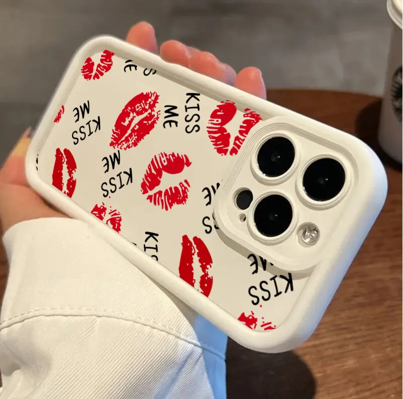 Lips Kiss Design Soft Phone Case - Couples Edition