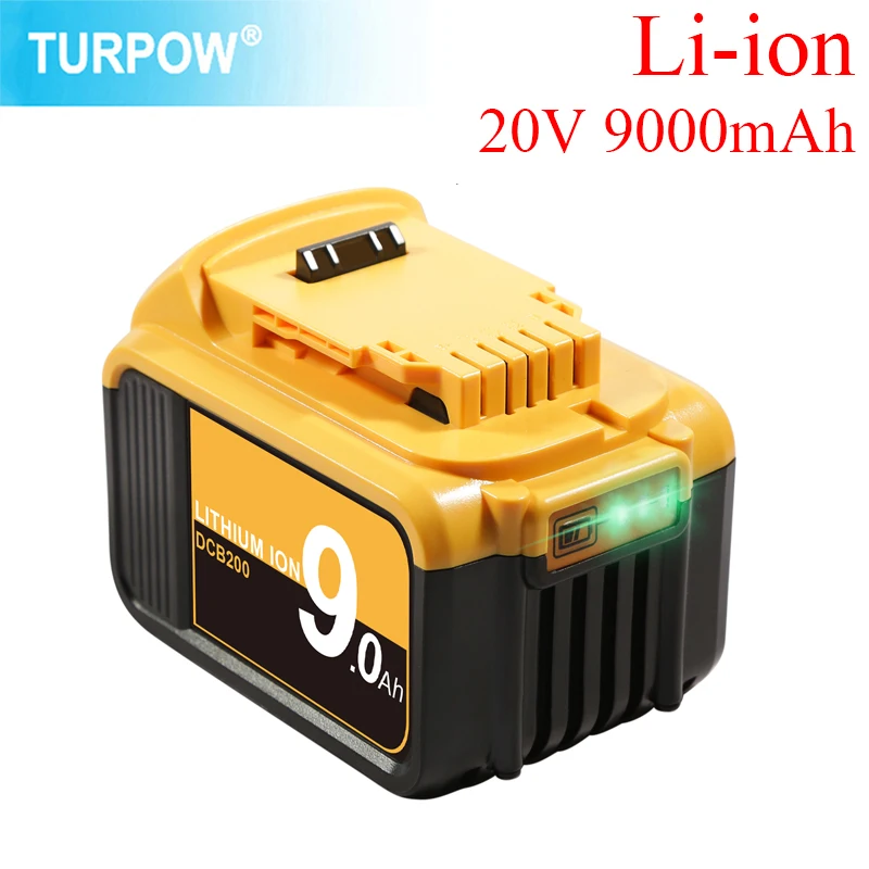 Перезаряжаемая батарея Turpow 9000 мАч 20 в для DeWalt DCB184 DCB200 DCB182 DCB180 DCB181