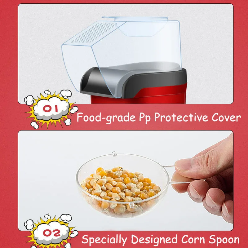 Automatic Popcorn Machine Home Small Electric Popcorn Popper Machine Fully Automatic Children's Popcorn Machine For Home Kitchen 4