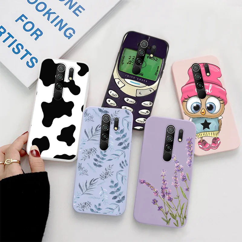 Чехол для Xiaomi Redmi 9 чехол с коровьим узором Redmi9 XiaomiRedmi9 цветок динозавр