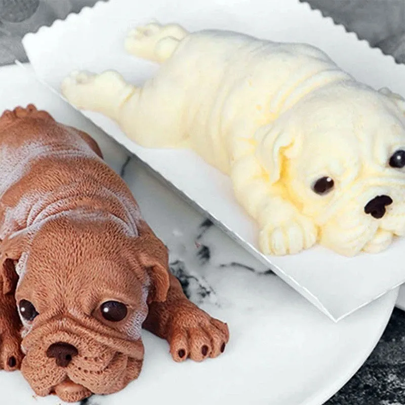 Sand Dog Ice Cream Fondant Mold Milk Chocolate Mold for Cake Decoration Cupcake Topper Candy Resin Clay Candle Soap Bath Bomb