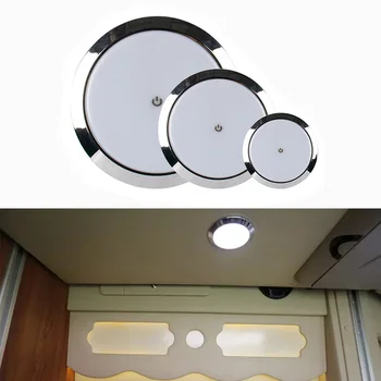 12V 24V LED Ceiling Light with Touch Switch Surface Mounted for RV Camper Caravan Van Travel Trailer Truck Sailboat Indoor Board