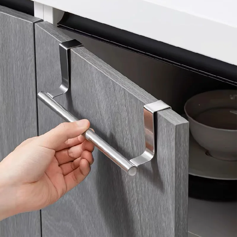 Stainless Steel Towel Rack Bathroom Kitchen Cabinet Shelf Wall Mounted Holder Stand Bar Hanging Organizer 1Pc