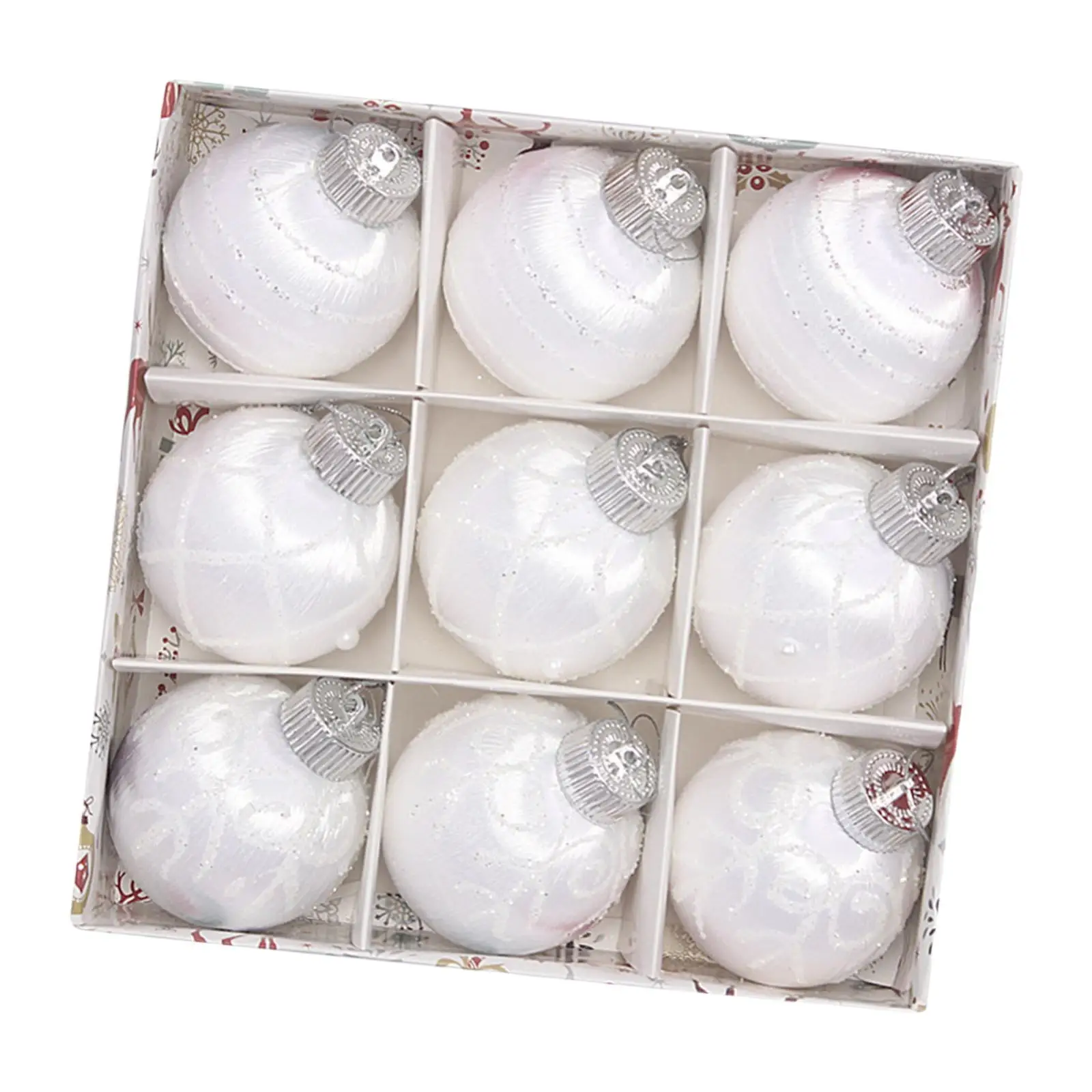 thumbnail image 1 of 9 piezas de adornos de bolas navideñas con caja, colgantes livianos para interiores, nuevos, 1 of 5